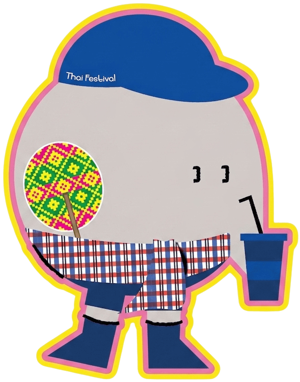 Thai mascot with drink